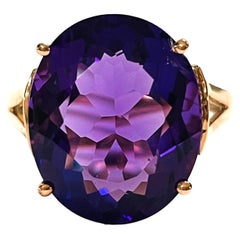 New Brazilian Amethyst Oval Cut 10 Carat Sterling Ring