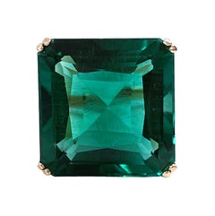 New Brazilian IF 11.90 Carat Forest Green Garnet & Sapphire Rgold Sterling Ring