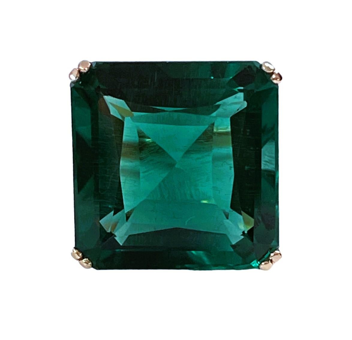 Neuer brasilianischer IF 11,90 Karat Waldgrüner Granat & Saphir Rgold Sterling Ring (Art déco)