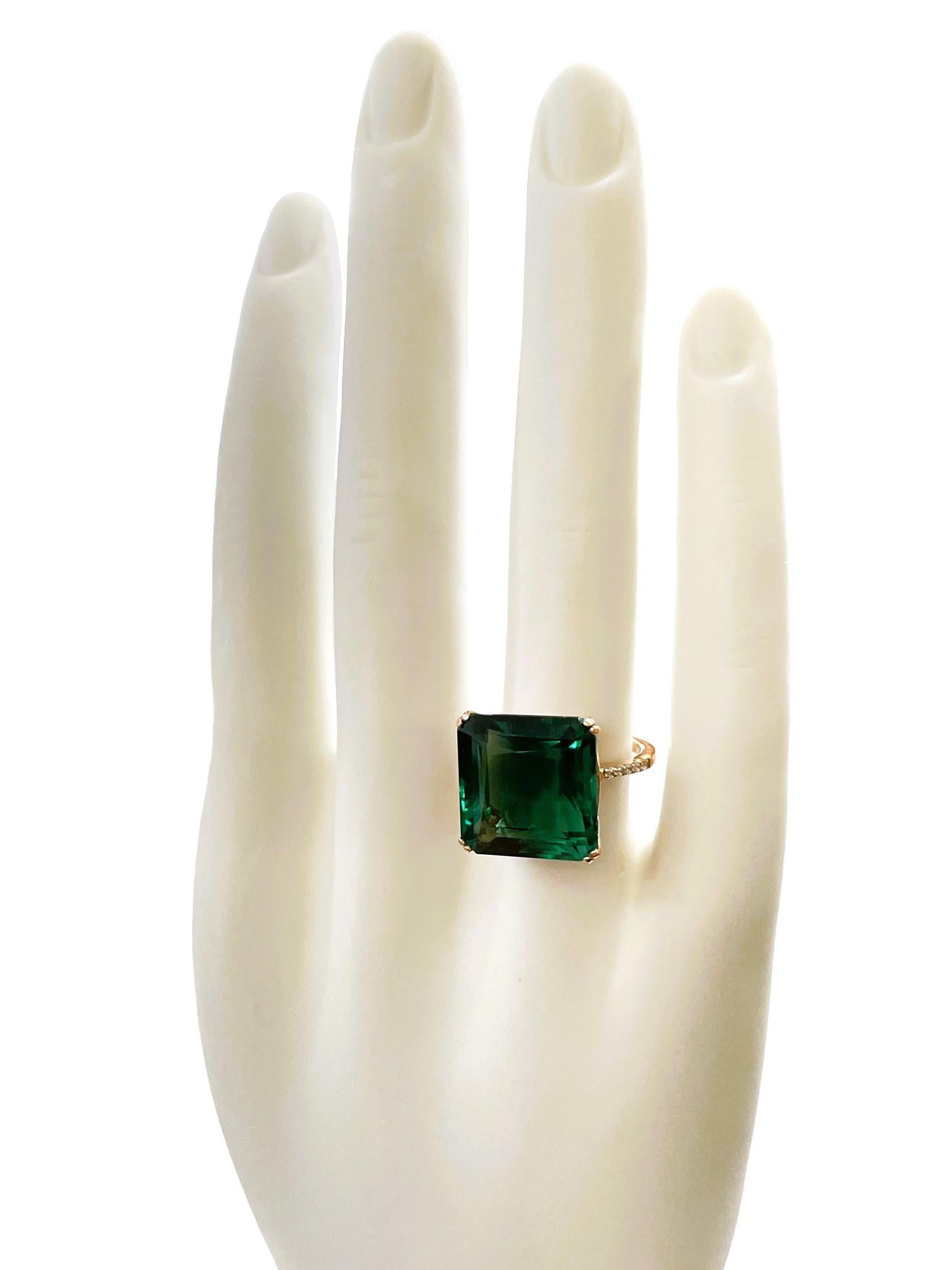 Neuer brasilianischer IF 11,90 Karat Waldgrüner Granat & Saphir Rgold Sterling Ring Damen