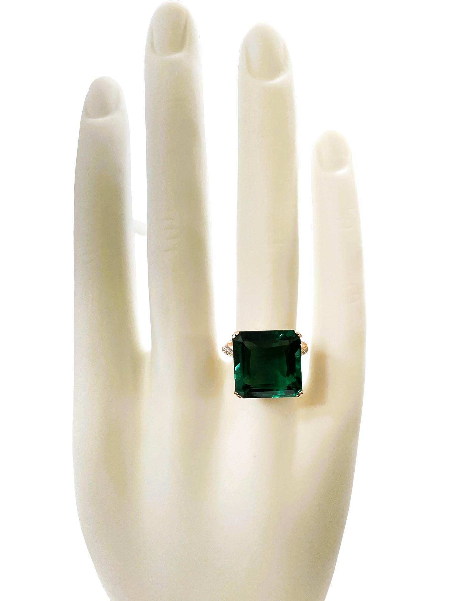 Neuer brasilianischer IF 11,90 Karat Waldgrüner Granat & Saphir Rgold Sterling Ring 1