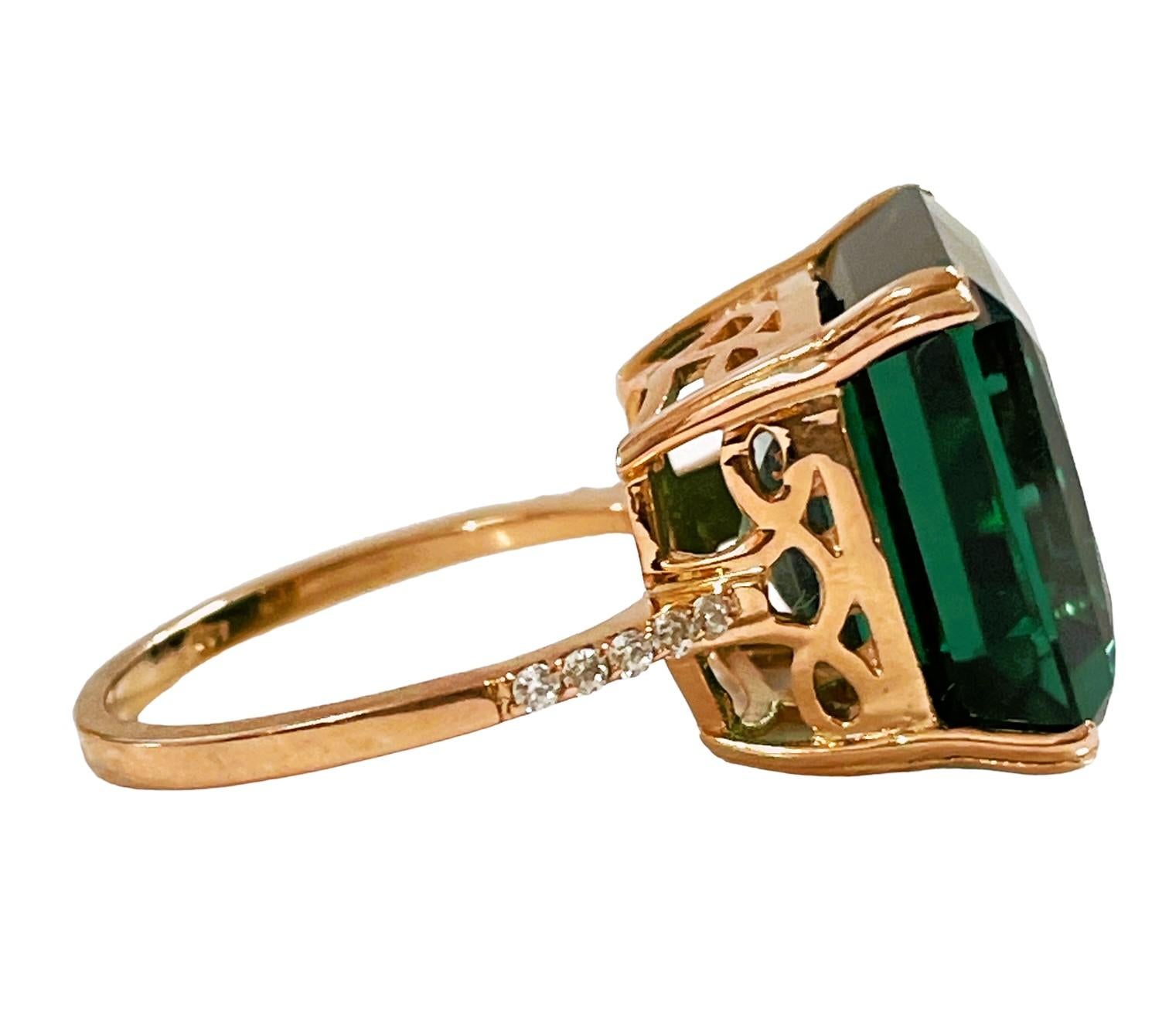 Neuer brasilianischer IF 11,90 Karat Waldgrüner Granat & Saphir Rgold Sterling Ring 2