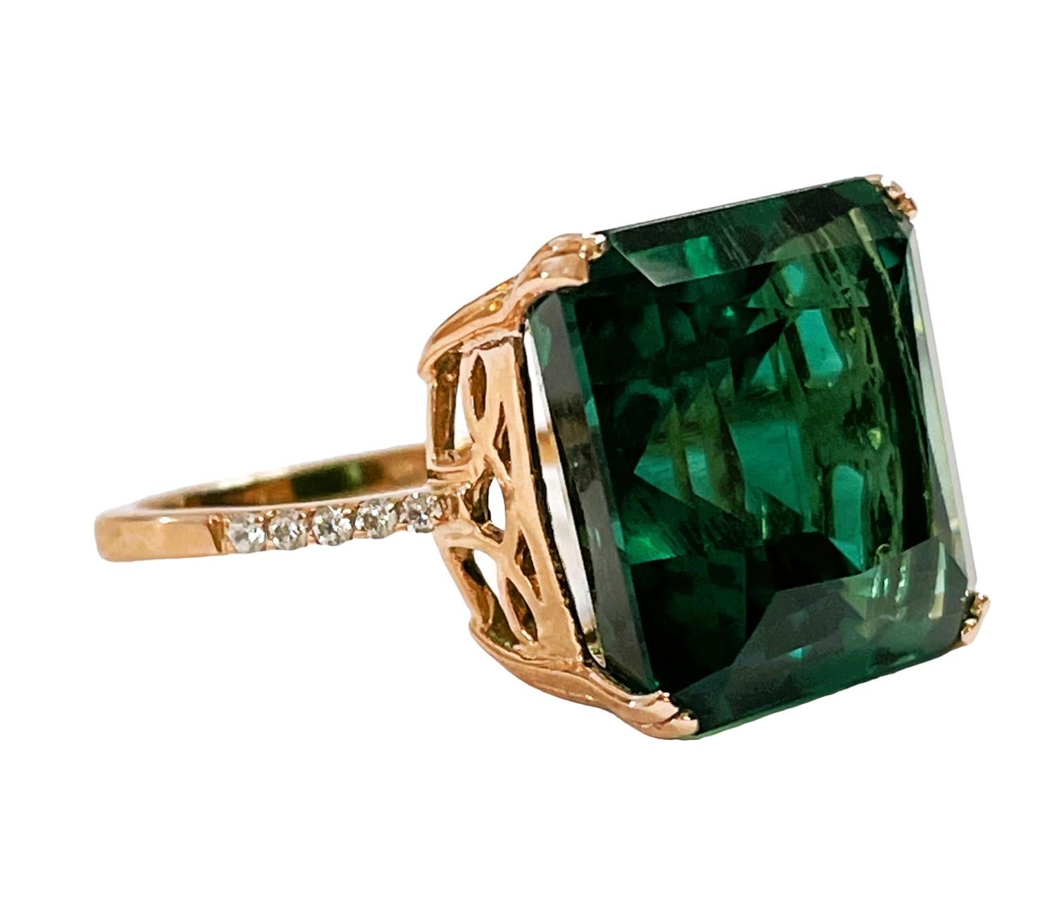 Neuer brasilianischer IF 11,90 Karat Waldgrüner Granat & Saphir Rgold Sterling Ring 3