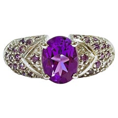 New Brazilian IF 1.20 Ct Rich Purple Amethyst  
Purple Sapphire Sterling Ring