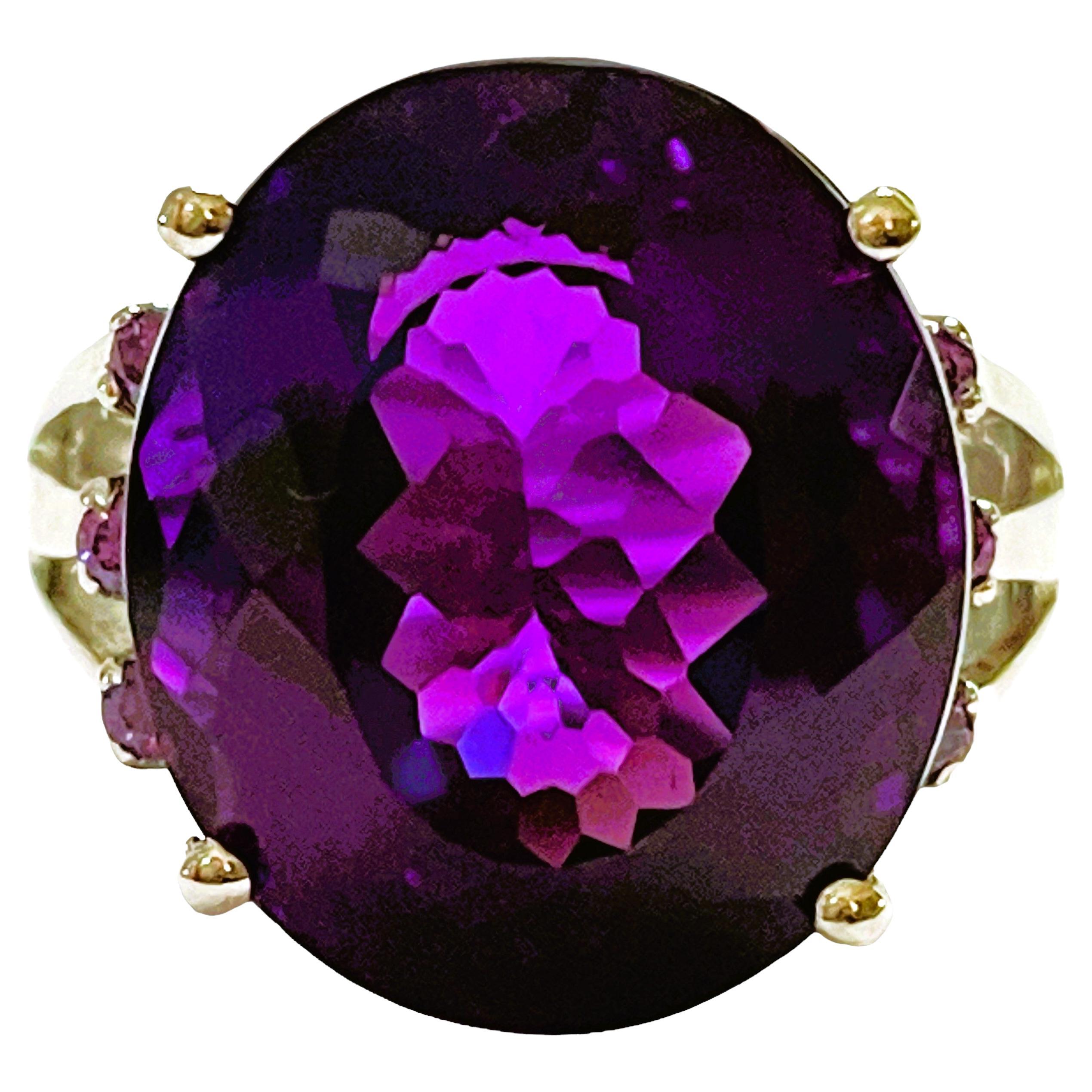 New Brazilian IF 14.6 Ct Color Changing Purple Amethyst Sterling Ring