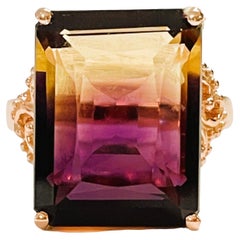 New Brazilian IF 14.8ct Yellow Purple Ametrine Rose Gold Plated Sterling Silver