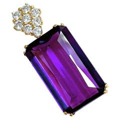 New Brazilian IF 16 Ct Color Changing Amethyst & White Sapphire Sterling Pendant