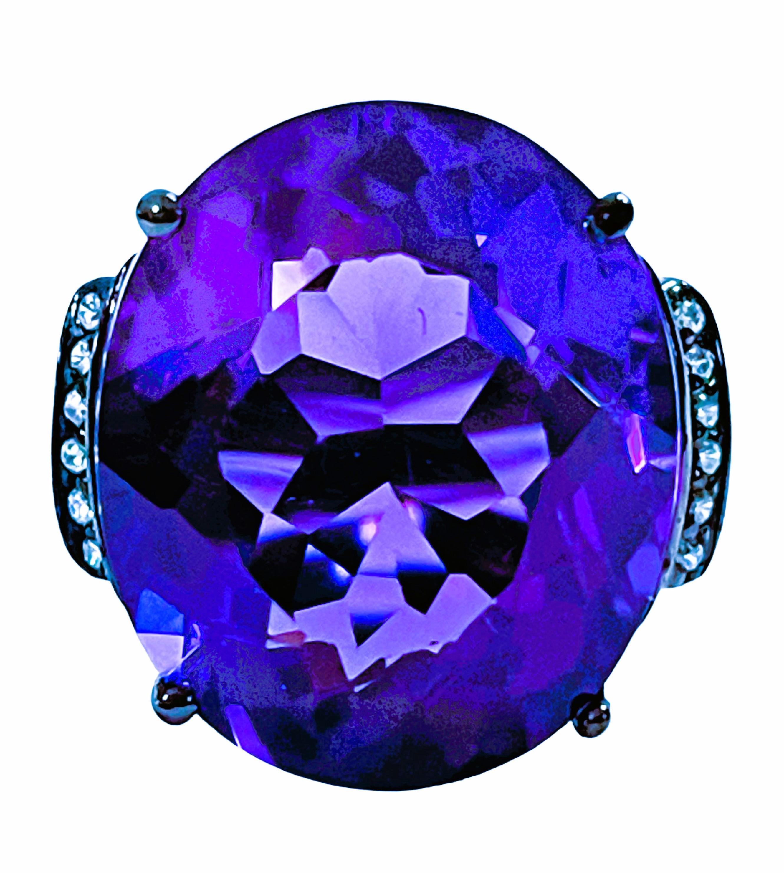New Brazilian If 17.50 Ct Color Changing Amethyst and Sapphire Black ...