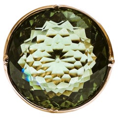 New Brazilian IF 21.8 Ct Platinum Green Amethyst 
Sapphire Rgold Sterling Ring