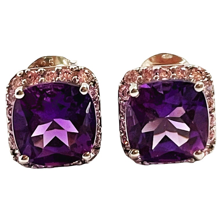 Amethyst & Pink Sapphire Cosmos Arc Stud Earrings main image 1