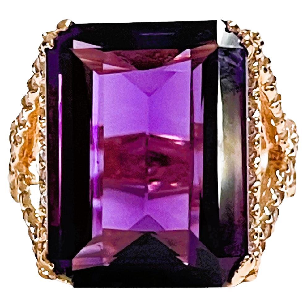 New Brazilian Color Changing Purple Blue 22.8 Ct Amethyst Sterling Ring