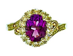 New Brazilian Inclusion Free 1.70 Ct Amethyst & Sapphire Sterling Ring