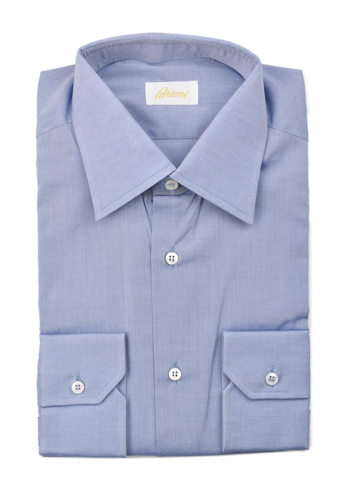 NEW Brioni Grey Blue Leffe Dress Shirt REG FIT 100% Cotton EU39/US15.5  Herren im Angebot
