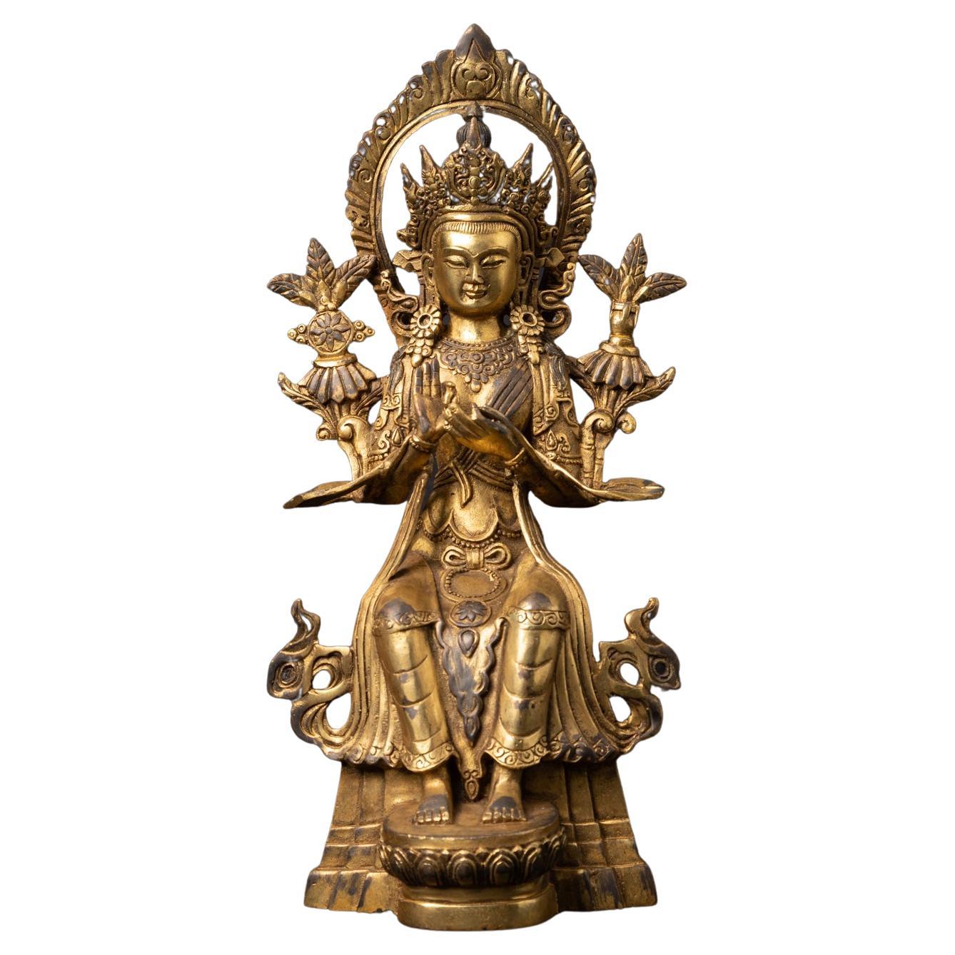New Bronze Nepali Maitreya Buddha statue in Dharmachakra Mudra For Sale