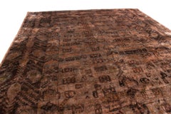 Rug & Kilim's New Brown and Black Wool and Natural Sari Silk Rug