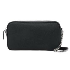 NEW Burberry Black Embossed Logo Leather Crossbody Bag