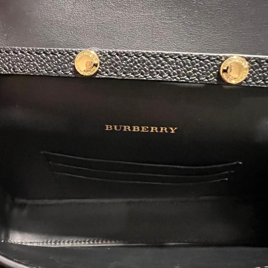 NEW Burberry Black Haymarket Check Leather Crossbody Bag For Sale 11