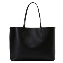 NEW Burberry Black Haymarket Check Reversible Leather Tote Shoulder Bag
