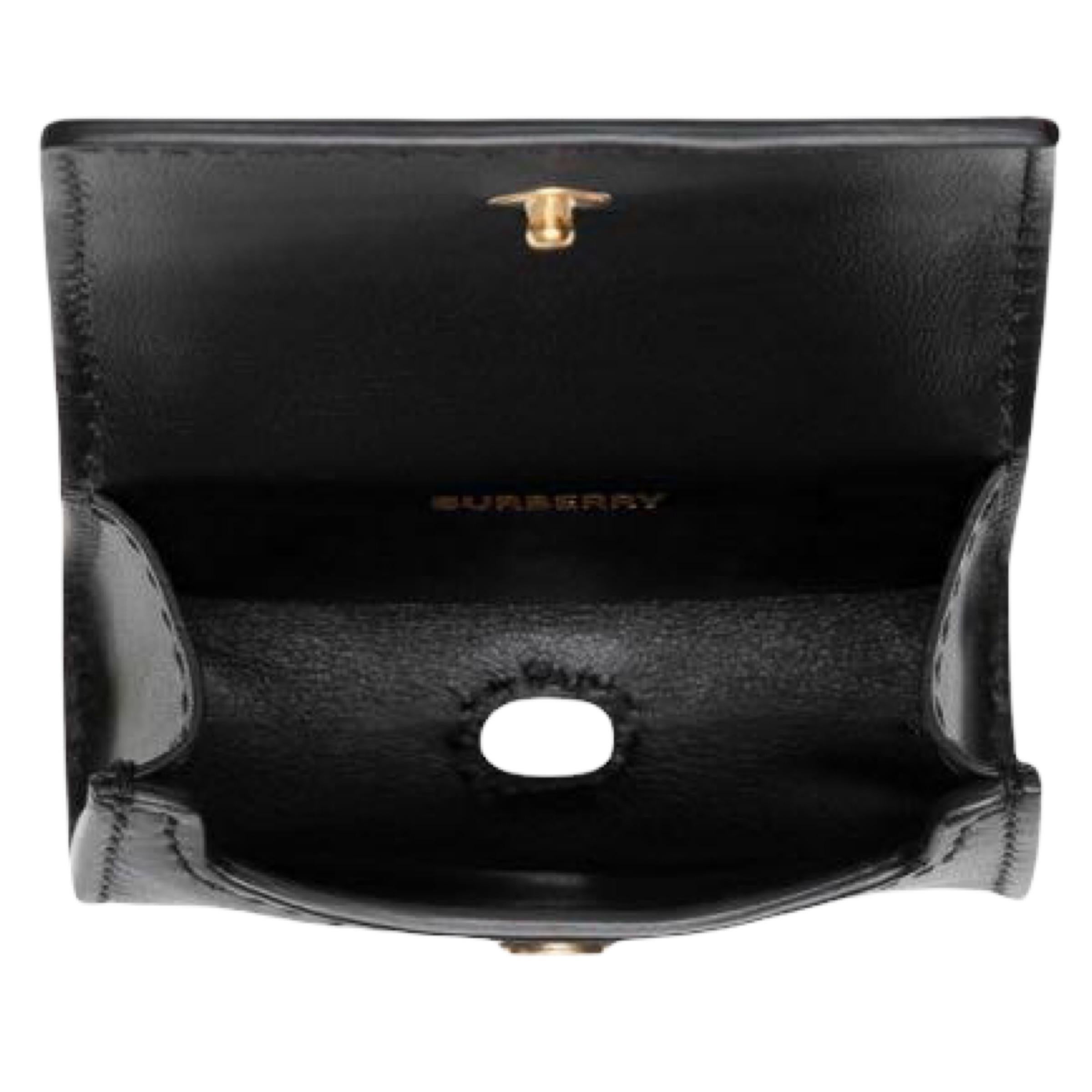 NEW Burberry Black Leather Airpods Pro Case Lanyard Crossbody Bag For Sale 1