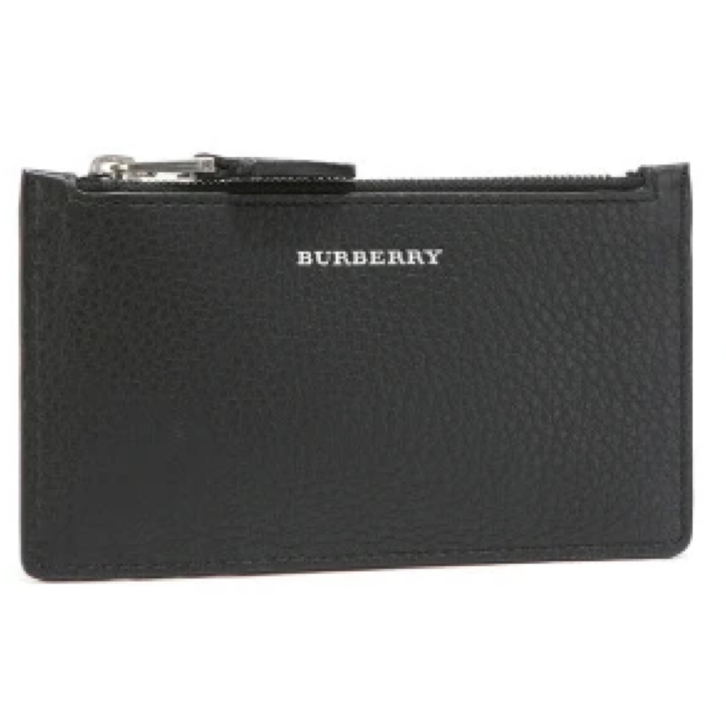Women's or Men's NEW Burberry Black Two-tone Zip Leather Card Holder Wallet Clutch For Sale