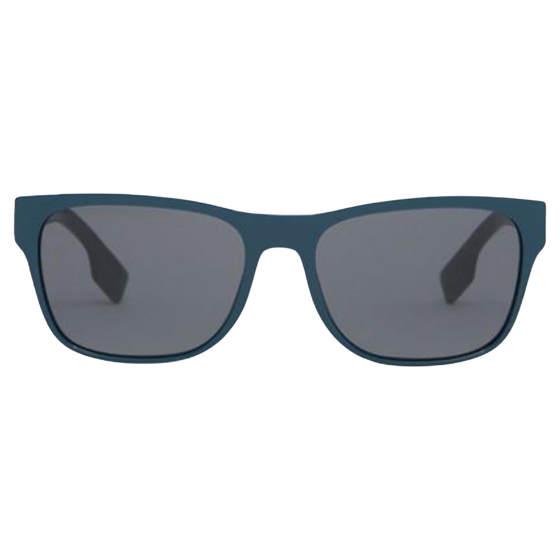 NEW Burberry Blue Frame Black Lens Square Sunglasses For Sale at 1stDibs