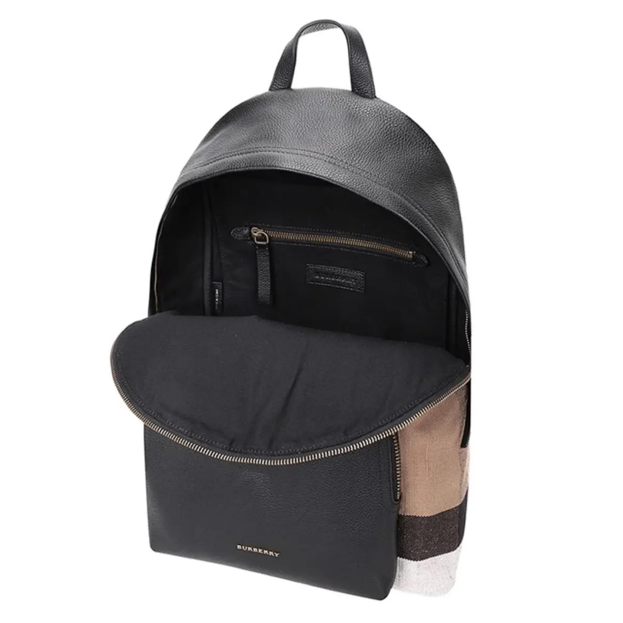 NEW Burberry Brown Abbeydale Check Canvas Backpack Rucksack Bag For Sale 6