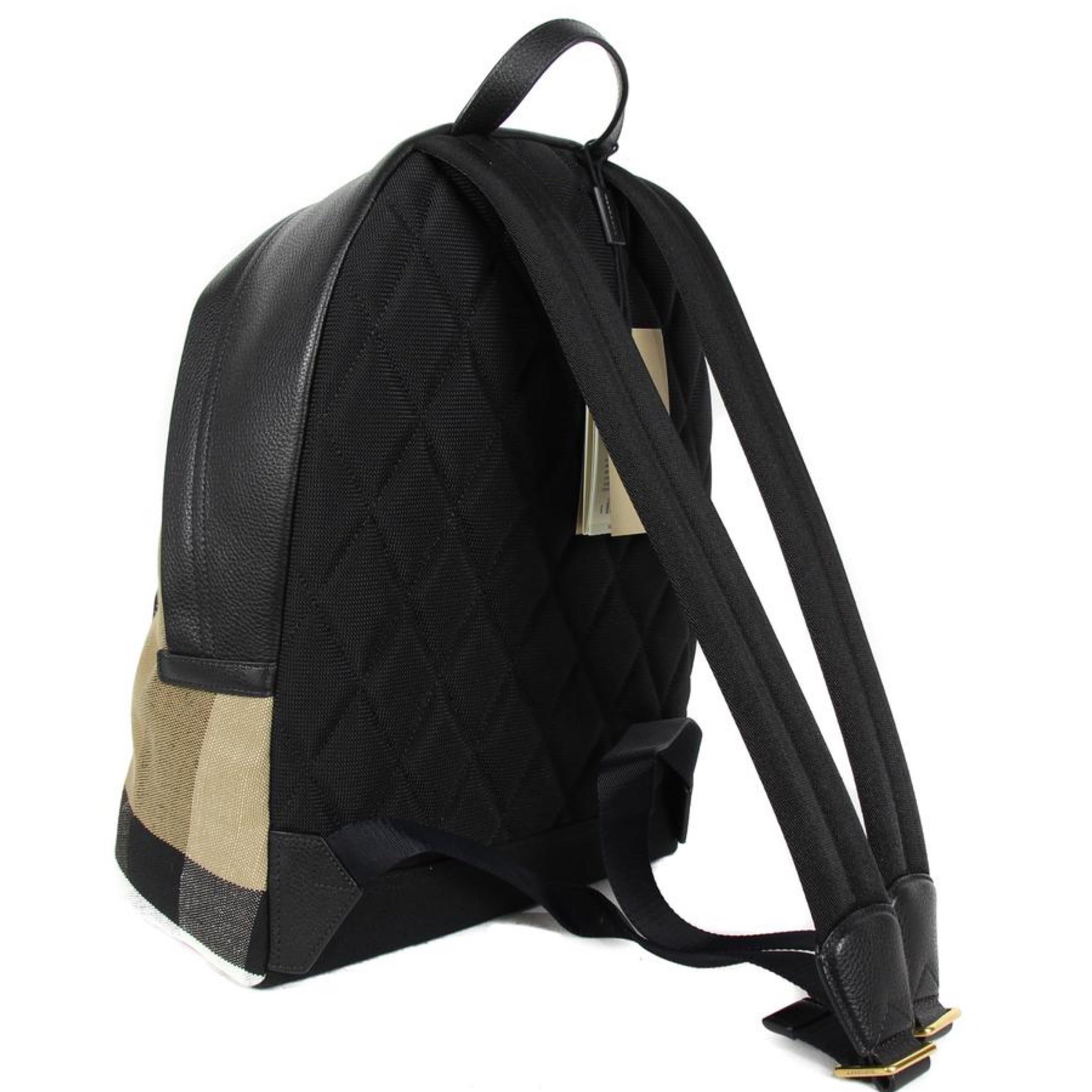 NEW Burberry Brown Abbeydale Check Canvas Backpack Rucksack Bag For Sale 3