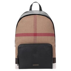 NEW Burberry Brown Abbeydale Check Canvas Backpack Rucksack Bag