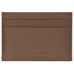 NEW Burberry Brown Embossed Logo Leather Card Holder Wallet