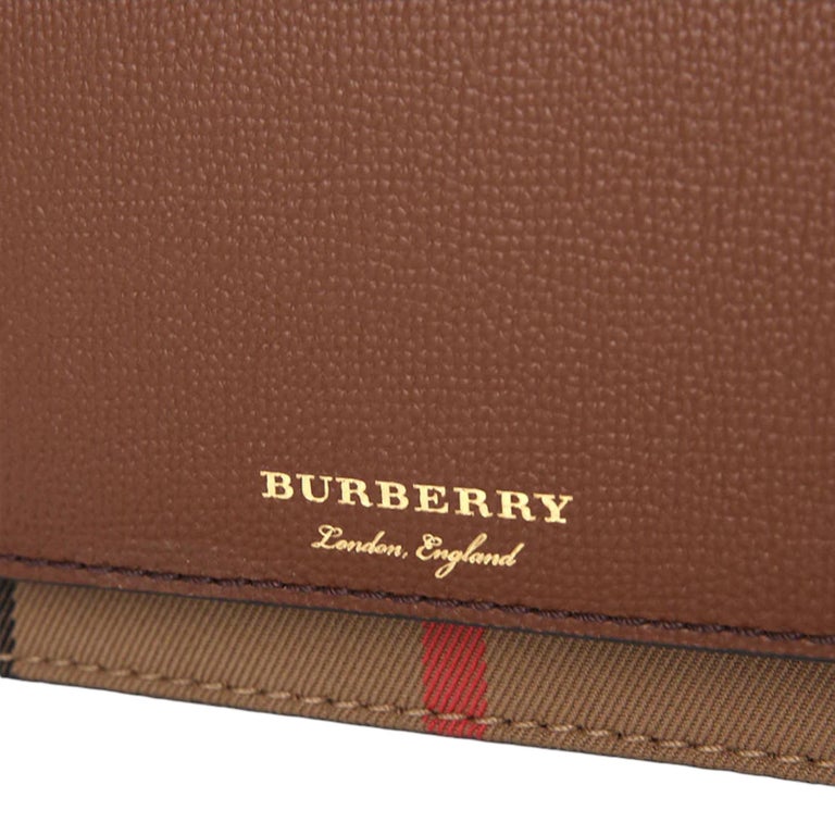 NEW Burberry Brown Hampshire Check Leather Crossbody Bag For Sale at 1stDibs