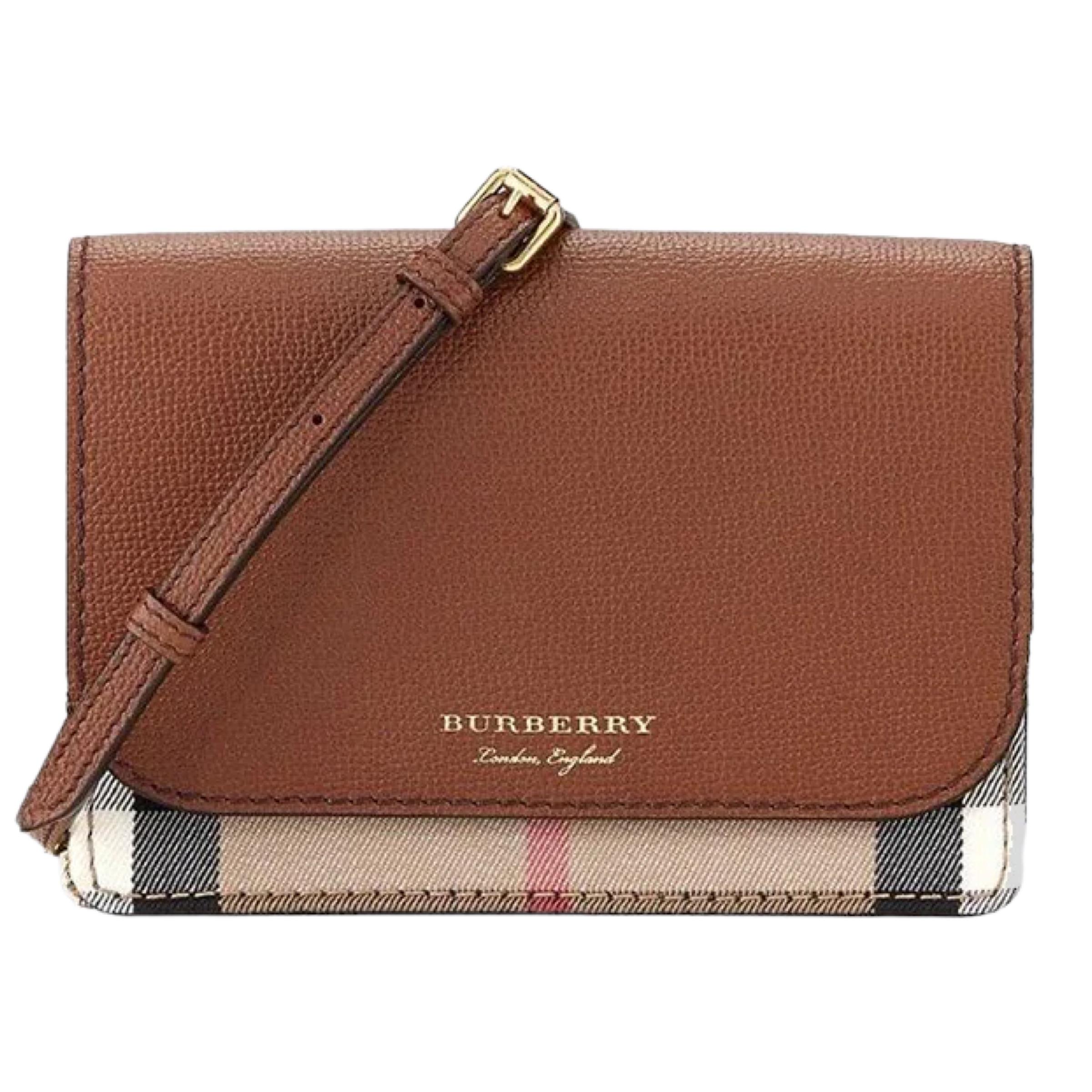 NEW Burberry Brown Hampshire Check Leather Crossbody Bag For Sale at 1stDibs burberry