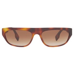 NEW Burberry Brown Havana Frame Brown Lens Rectangular Sunglasses