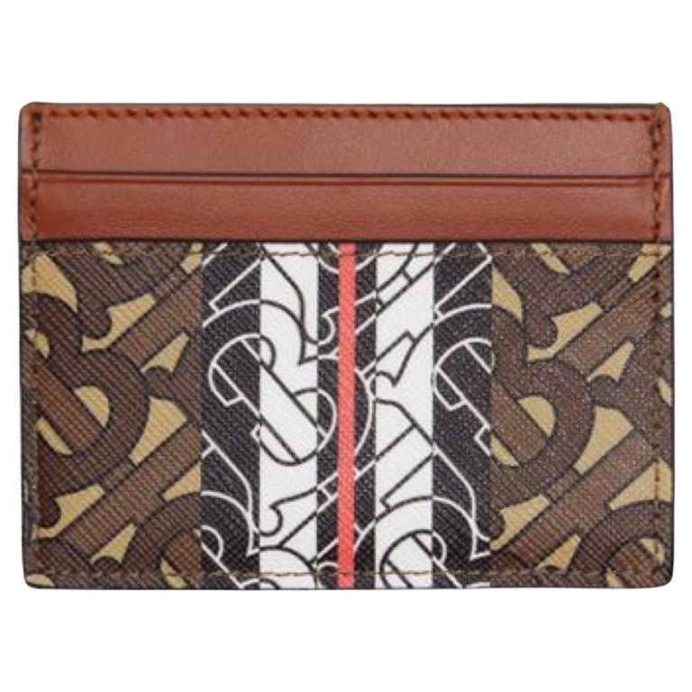 BURBERRY: wallet in e-canvas with monogram print - Brown