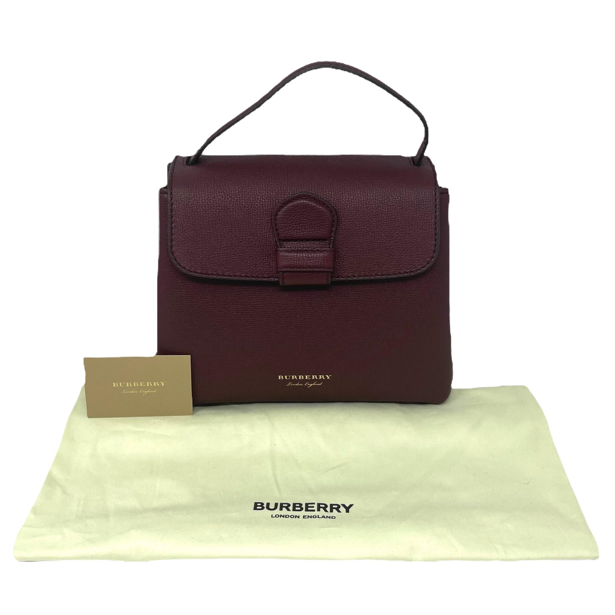 NEW Burberry Burgundy Small Camberley House Check Leather Crossbody Bag 10