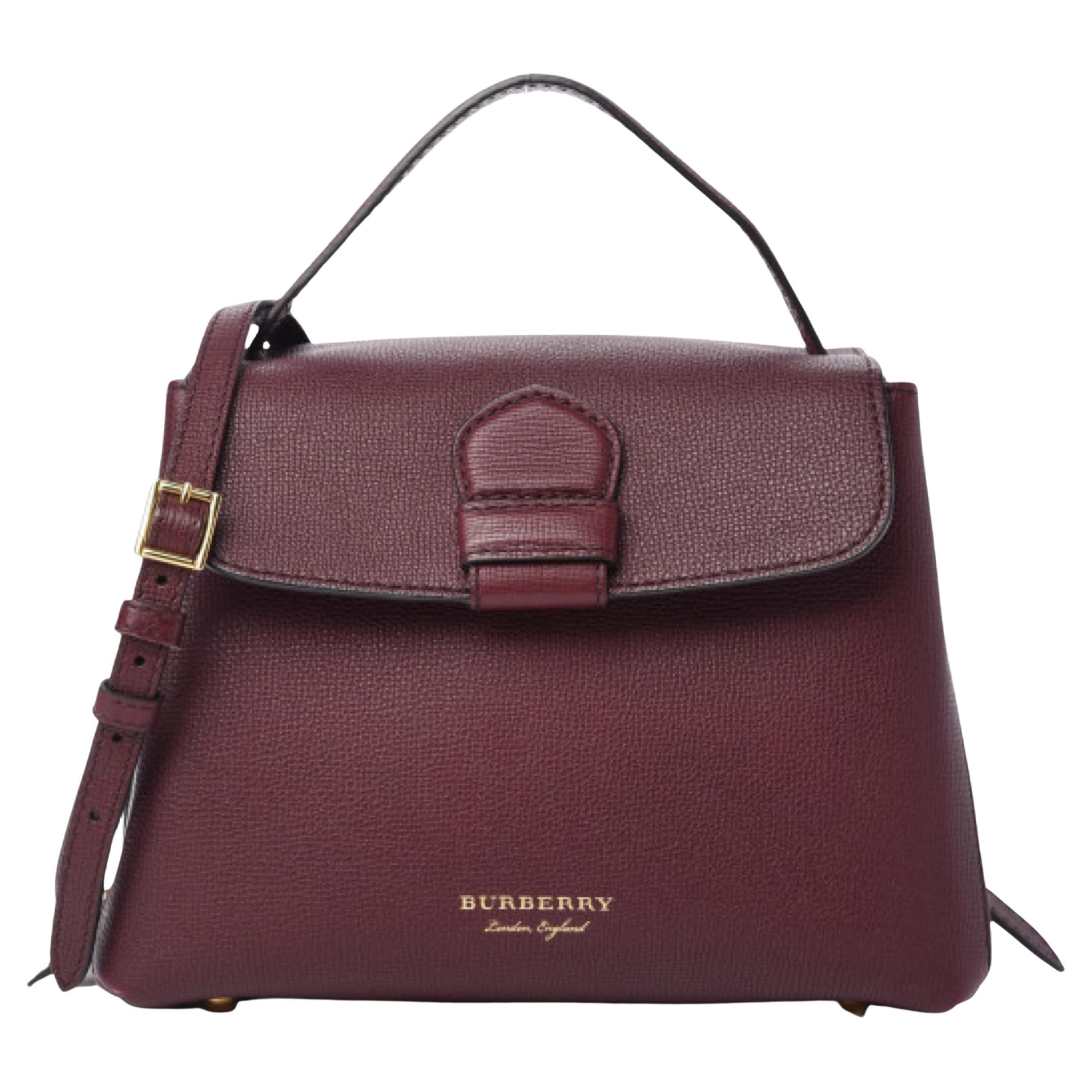 NEW Burberry Burgundy Small Camberley House Check Leather Crossbody Bag