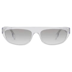 NEW Burberry Clear Frame Grey Lens Rectangular Sunglasses