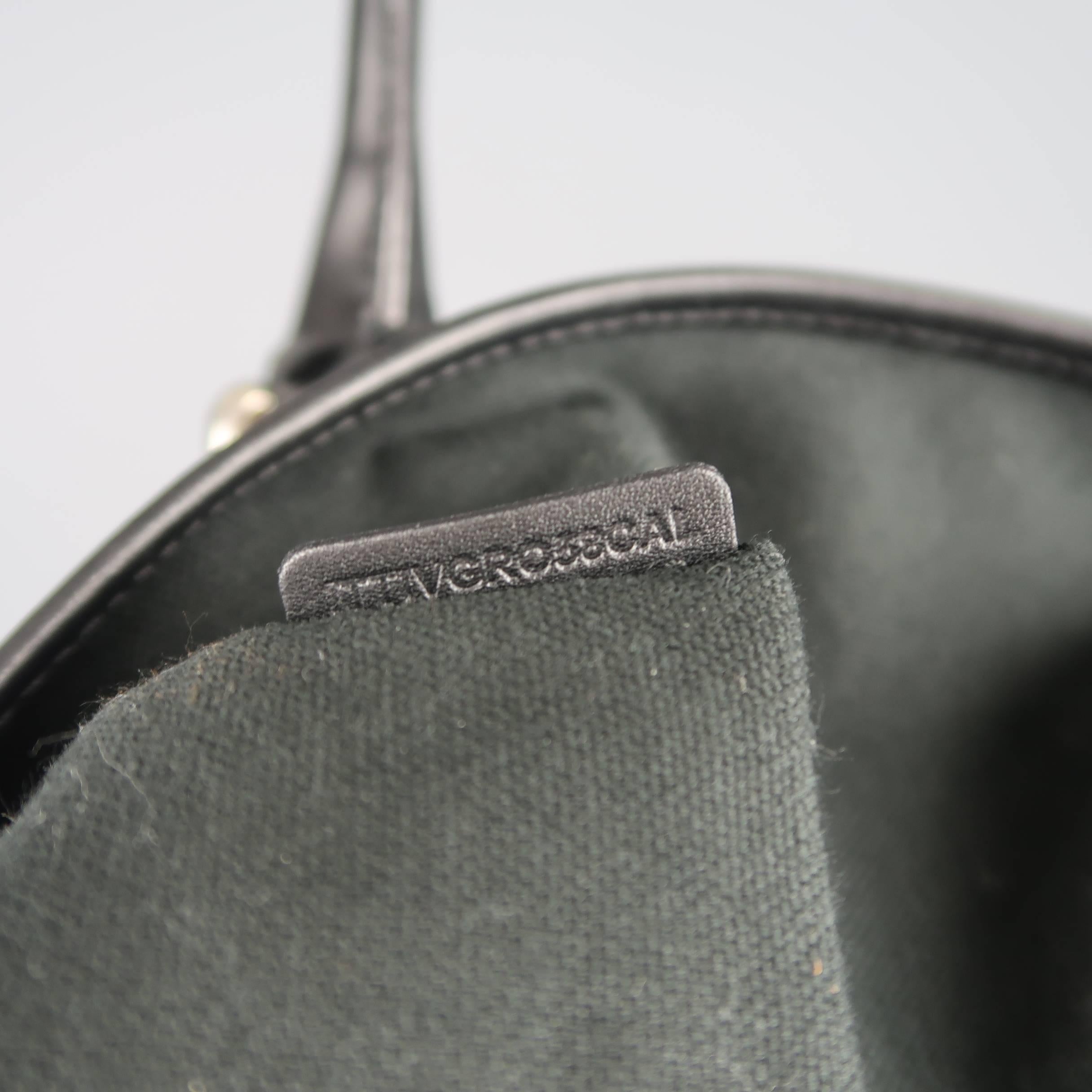 New BURBERRY Handbag - Beige Plaid Coated Canvas & Black Leather Bag Tote 3