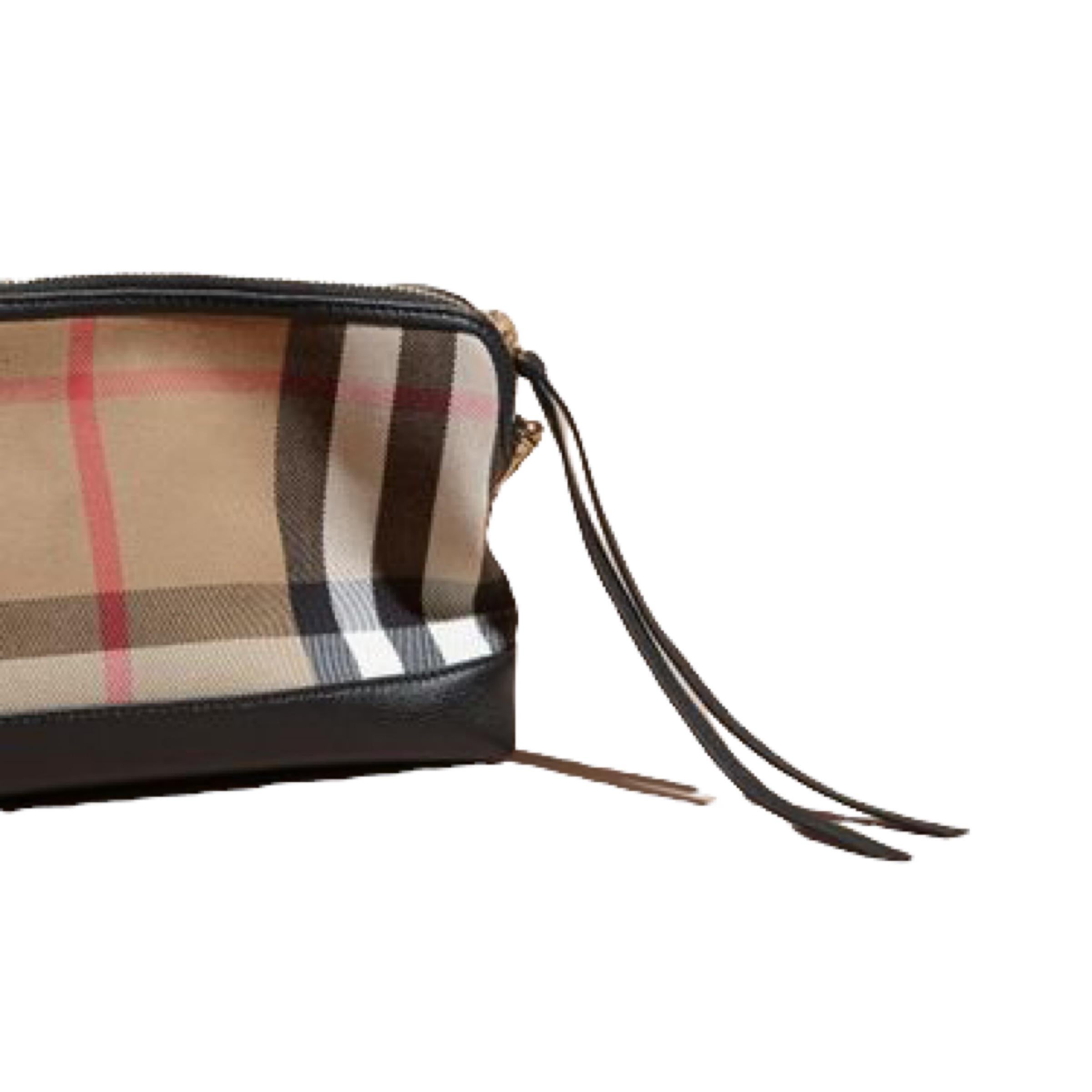 NEW Burberry Multicolor Small Abingdon House Check Canvas Clutch Shoulder Bag For Sale 10