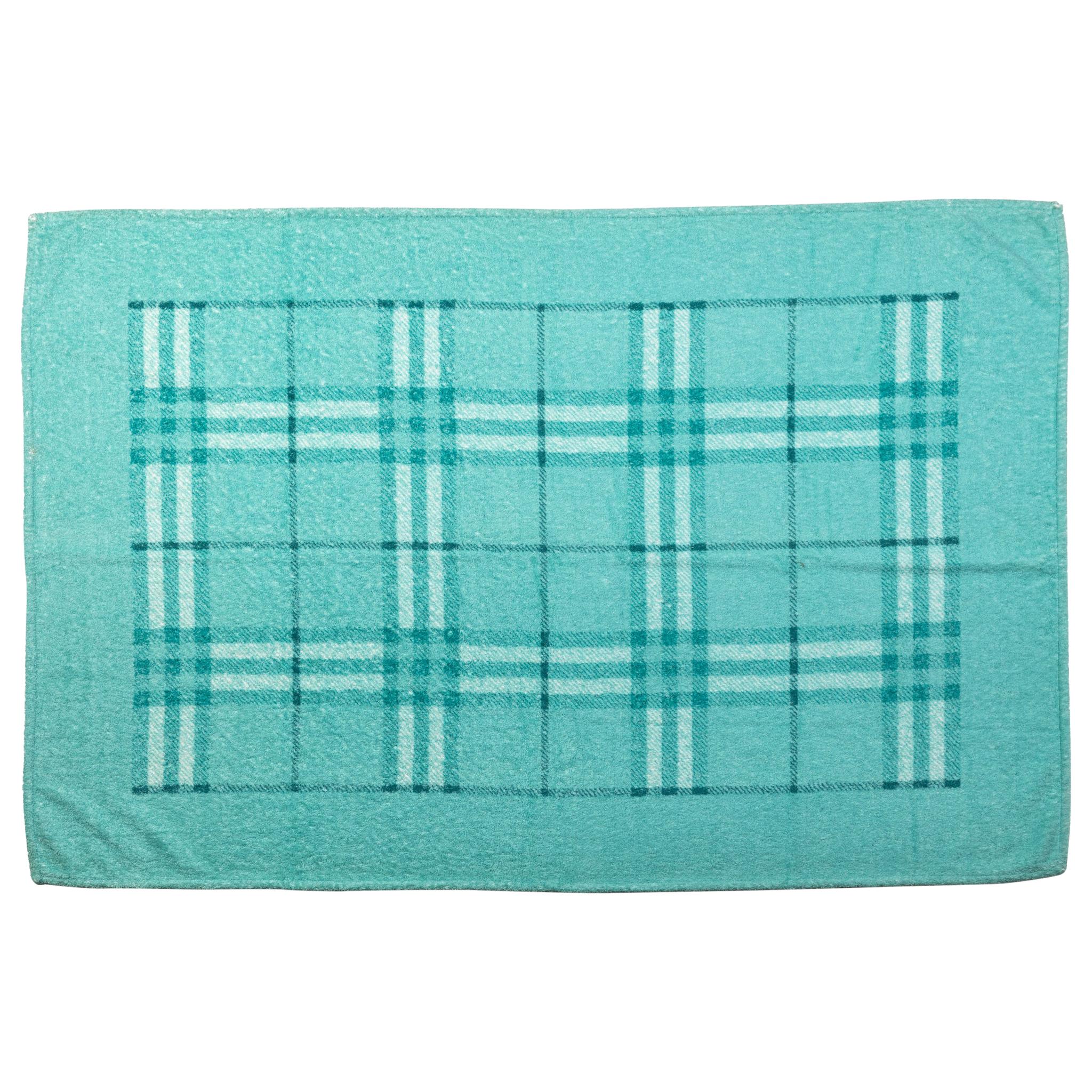 New Burberry New Turquoise Cotton Towel For Sale
