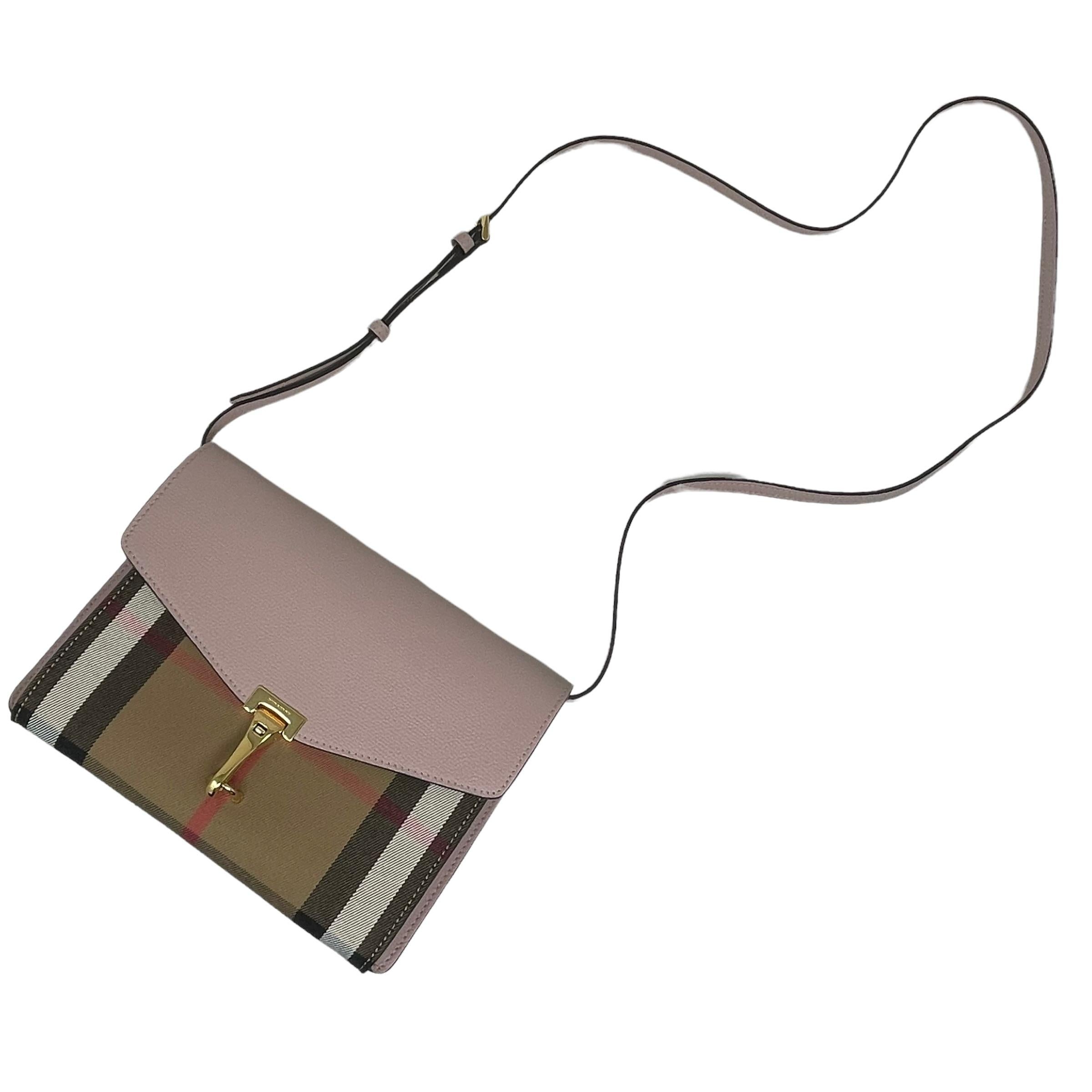 NEU Burberry Rosa Derby House Karo Leder Crossbody Tasche im Angebot 5