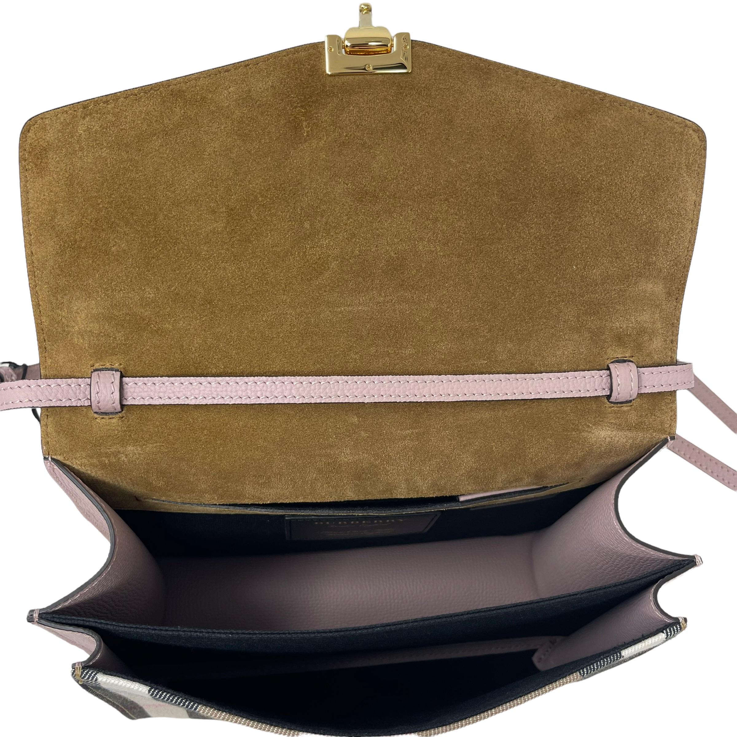 NEU Burberry Rosa Derby House Karo Leder Crossbody Tasche im Angebot 6