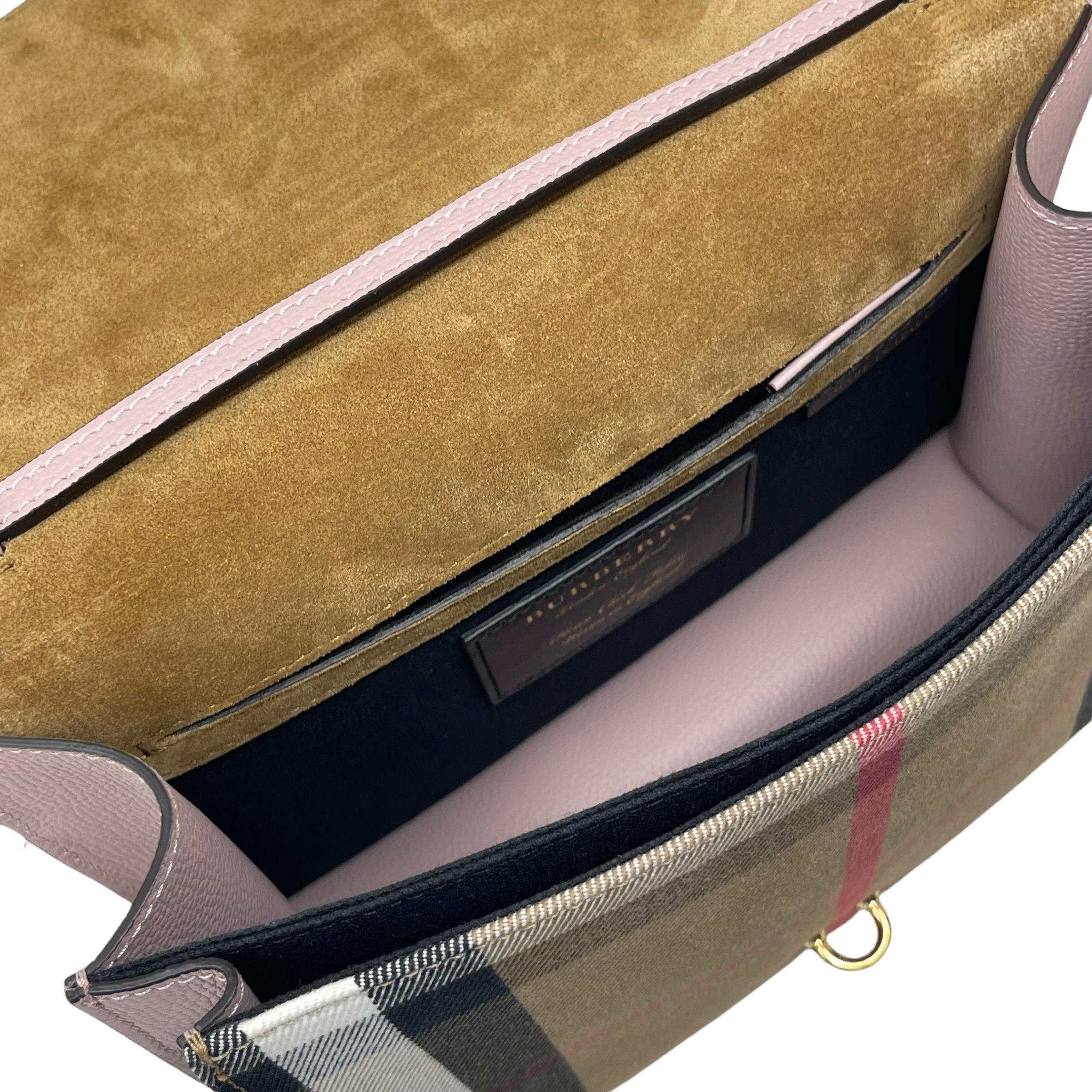 NEU Burberry Rosa Derby House Karo Leder Crossbody Tasche im Angebot 7