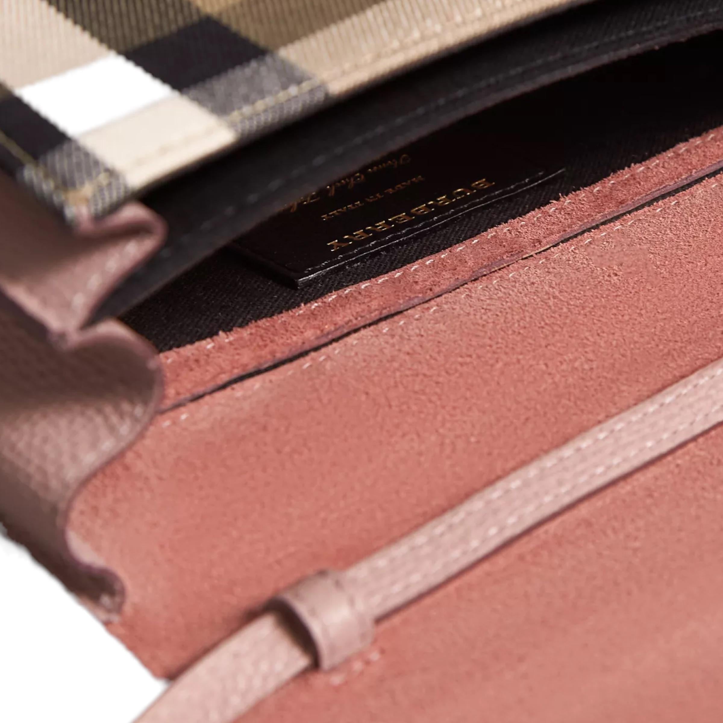 NEU Burberry Rosa Derby House Karo Leder Crossbody Tasche im Angebot 8