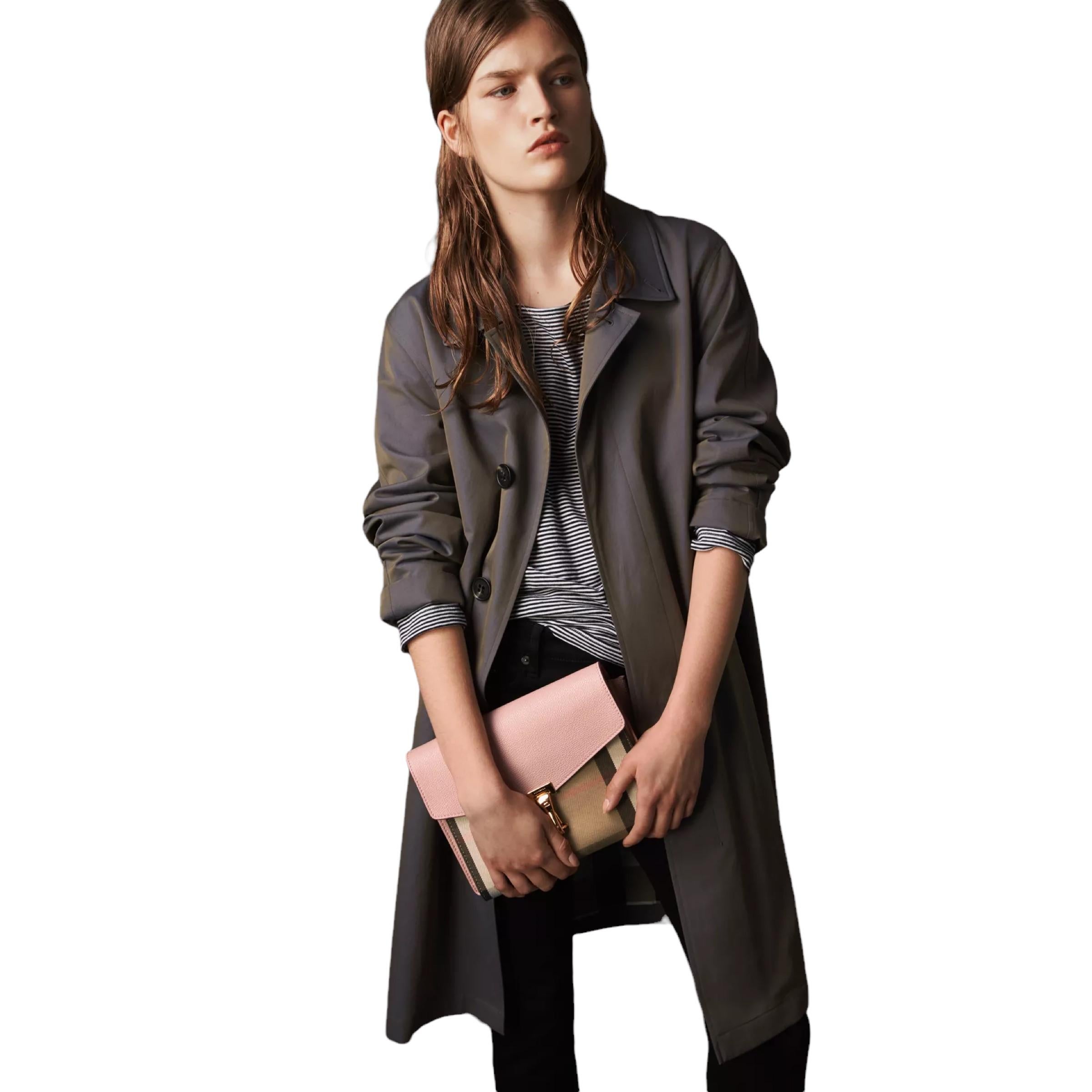 NEU Burberry Rosa Derby House Karo Leder Crossbody Tasche im Angebot 12