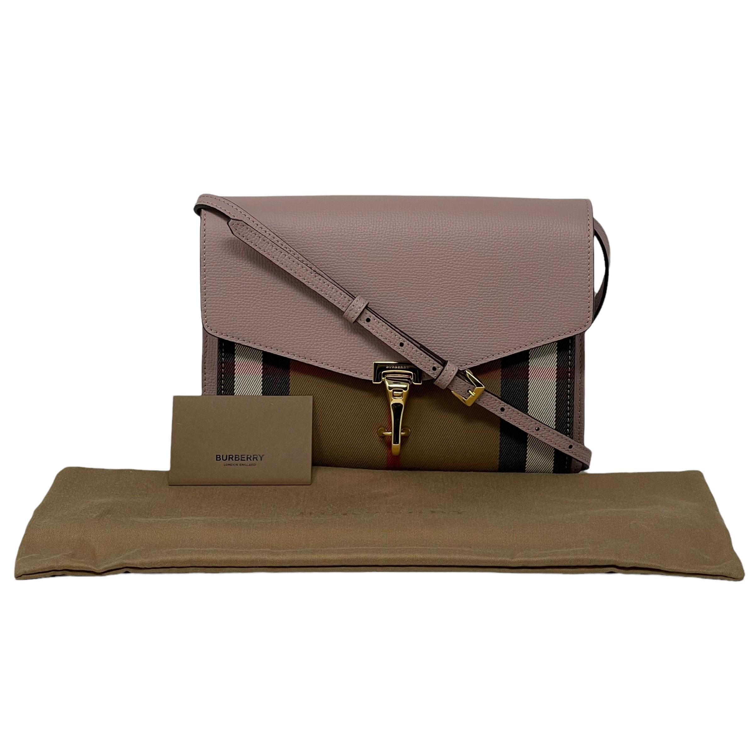 NEU Burberry Rosa Derby House Karo Leder Crossbody Tasche im Angebot 13