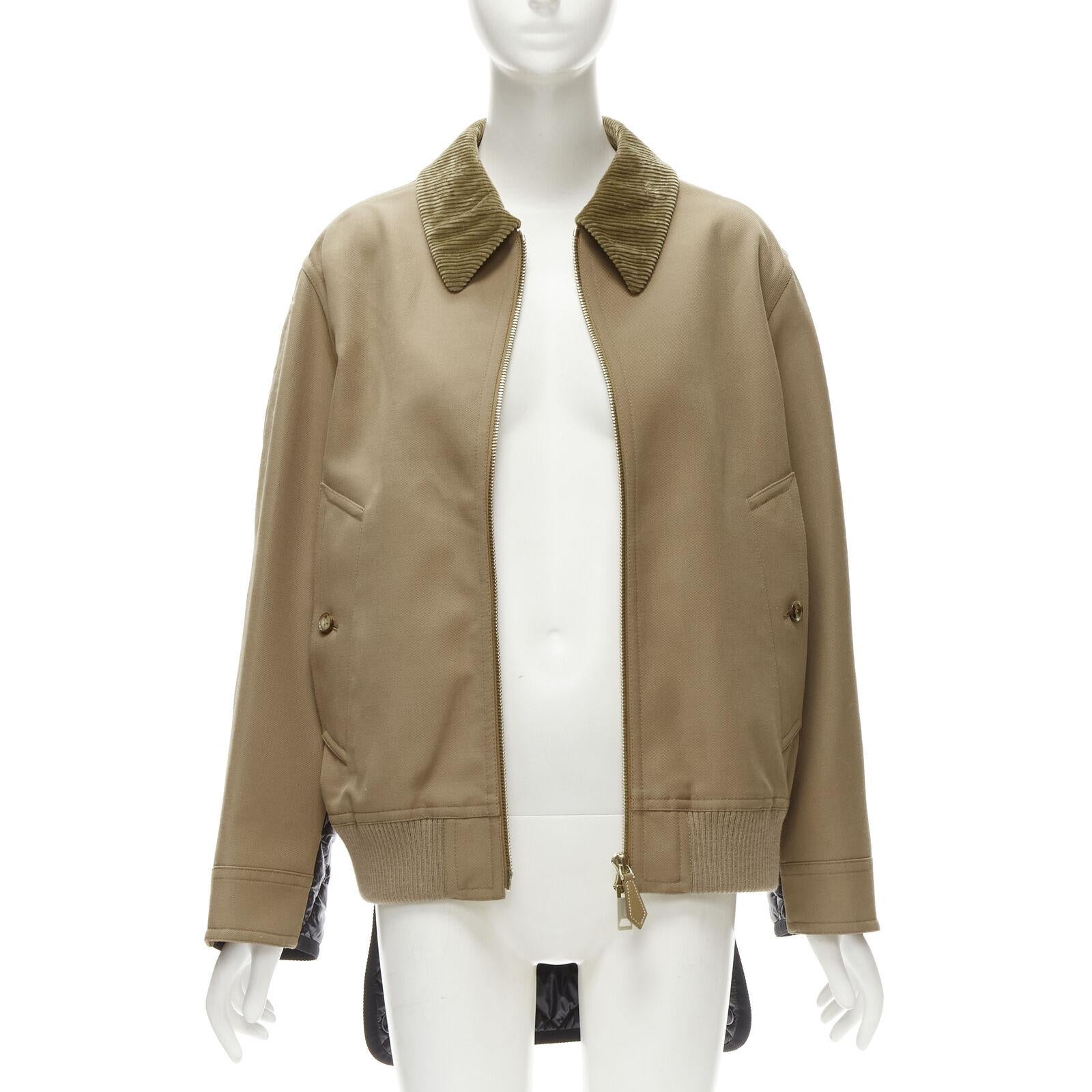 Gray new BURBERRY RICCARDO TISCI Harrington biscuit quilted nylon back jacket UK10 M For Sale