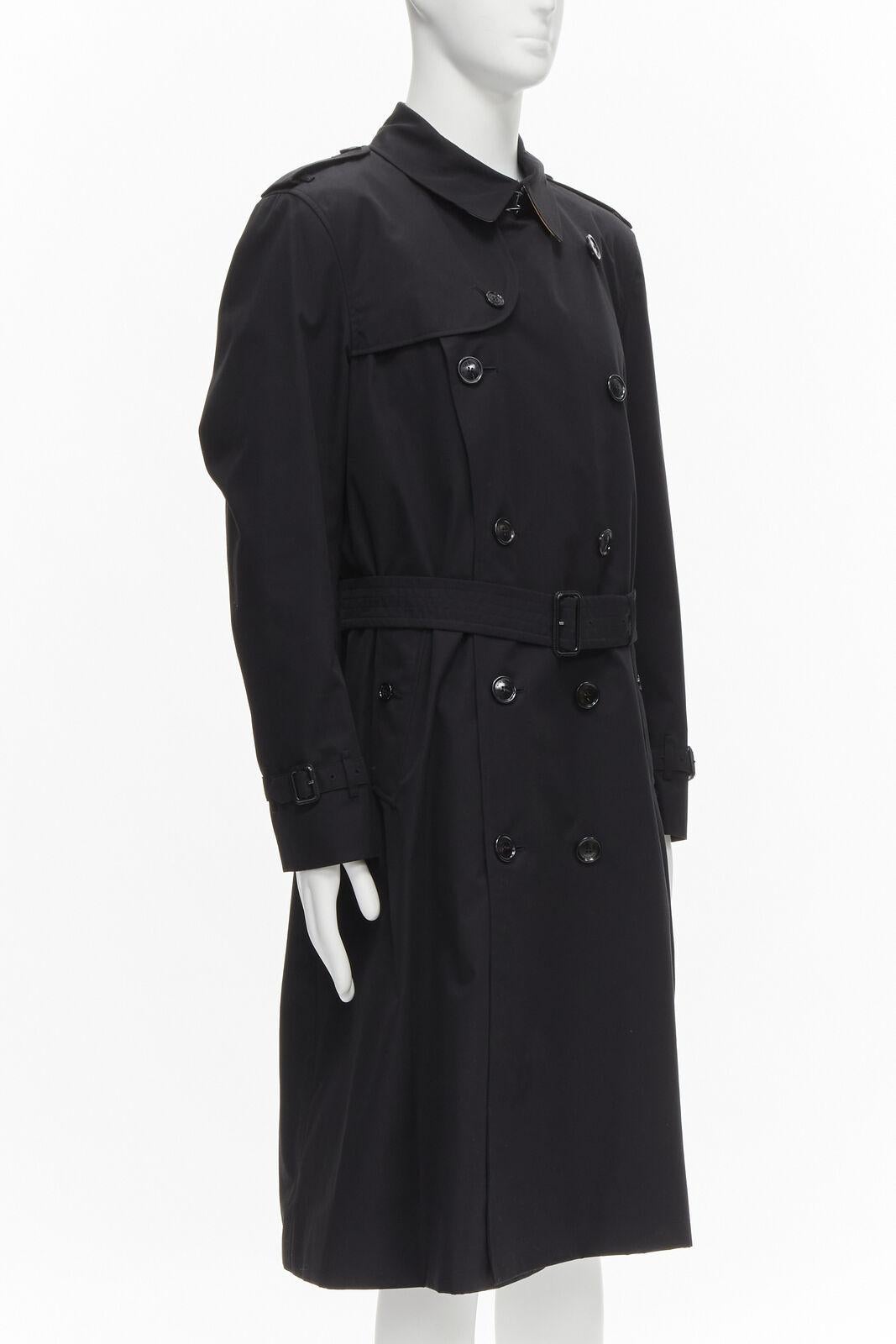 new BURBERRY RICCARDO TISCI Long Chelsea Heritage black gabardine trench EU54 XL In New Condition For Sale In Hong Kong, NT