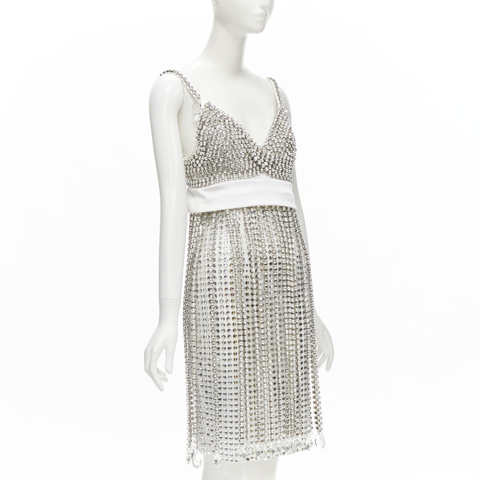 new BURBERRY RICCARDO TISCI Runway rhinestone crystal flapper dress UK6 S In New Condition For Sale In Hong Kong, NT