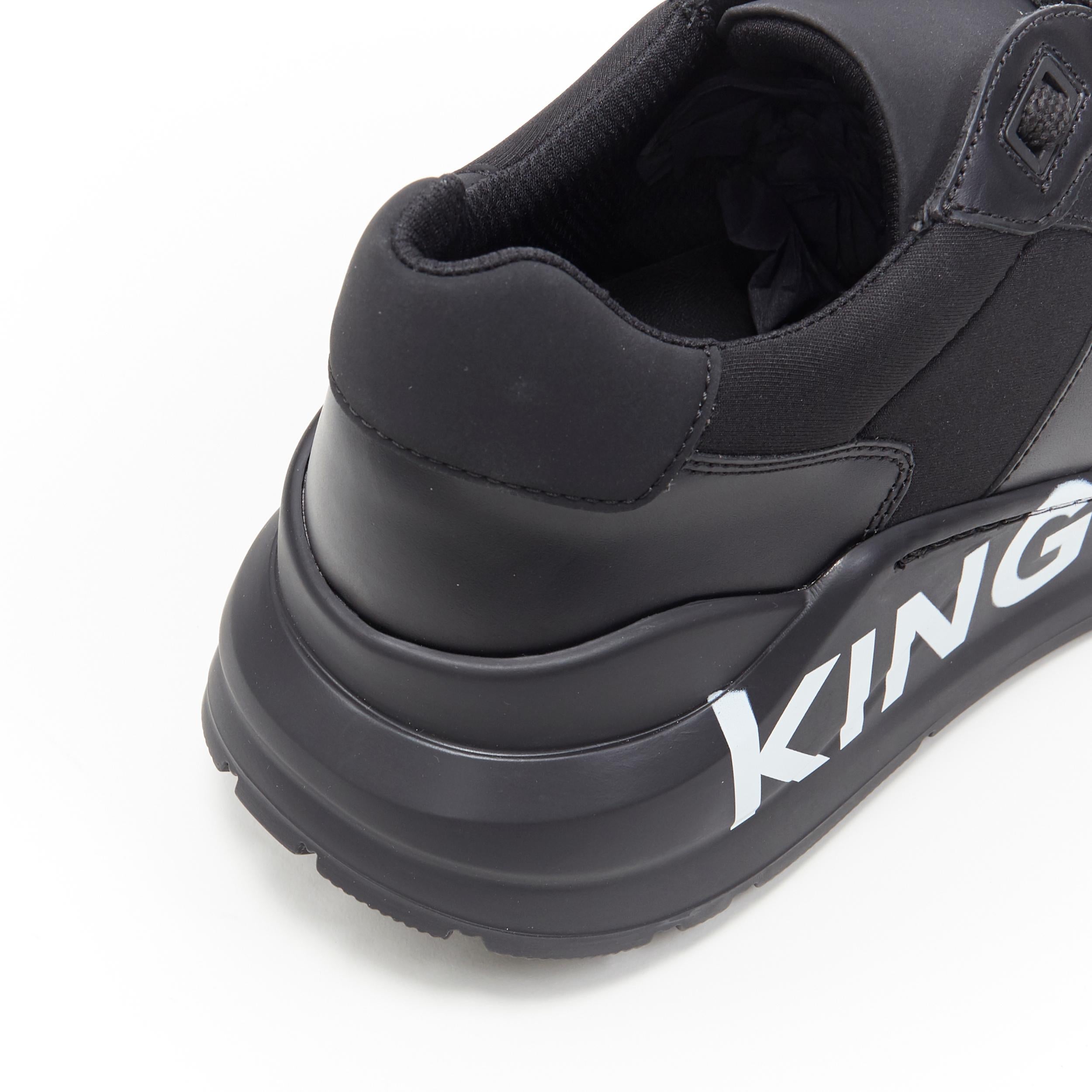 new BURBERRY TISCI Ramsey KINGDOM black leather low top chunky sneakers EU43 2