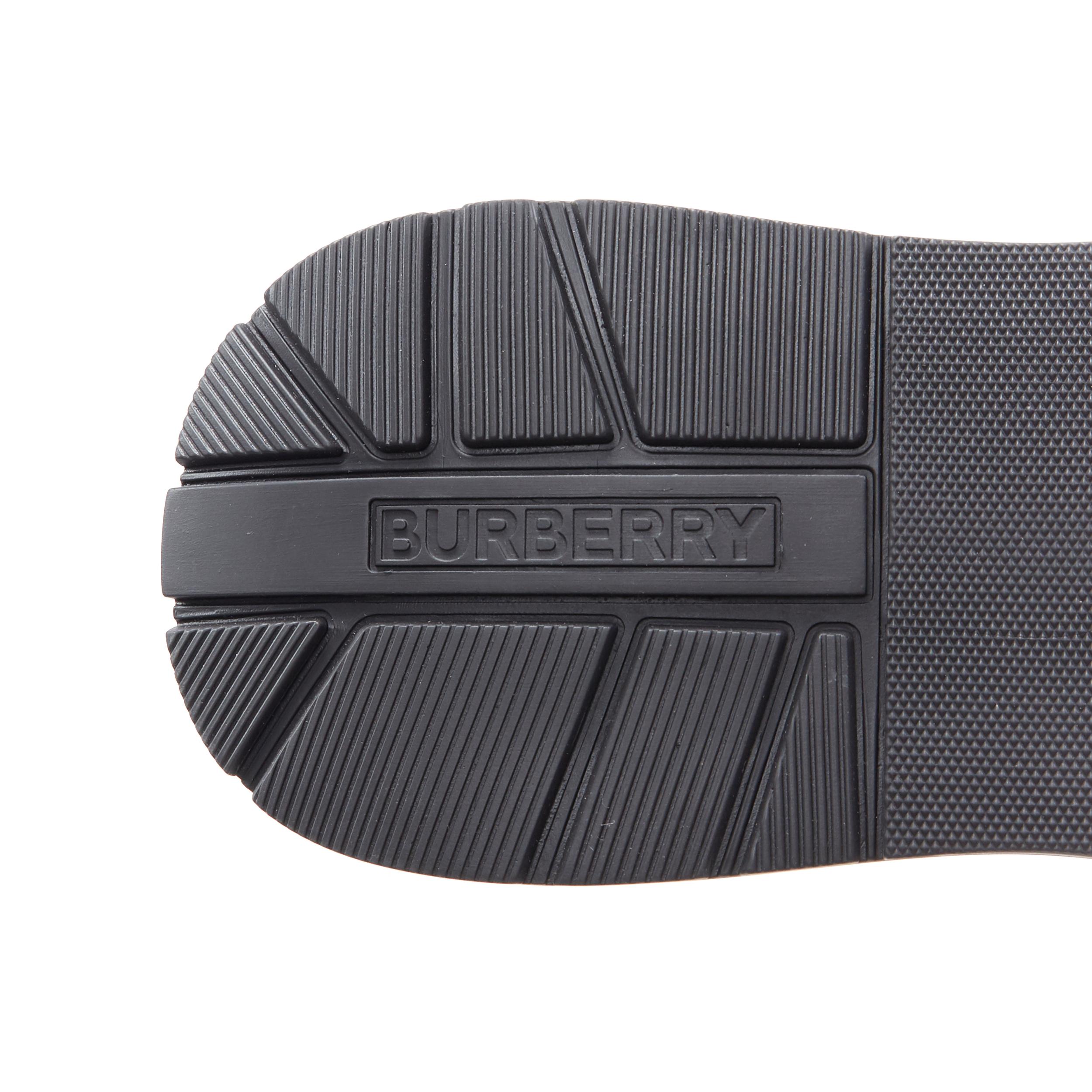 new BURBERRY TISCI Ramsey KINGDOM black leather low top chunky sneakers EU43 4